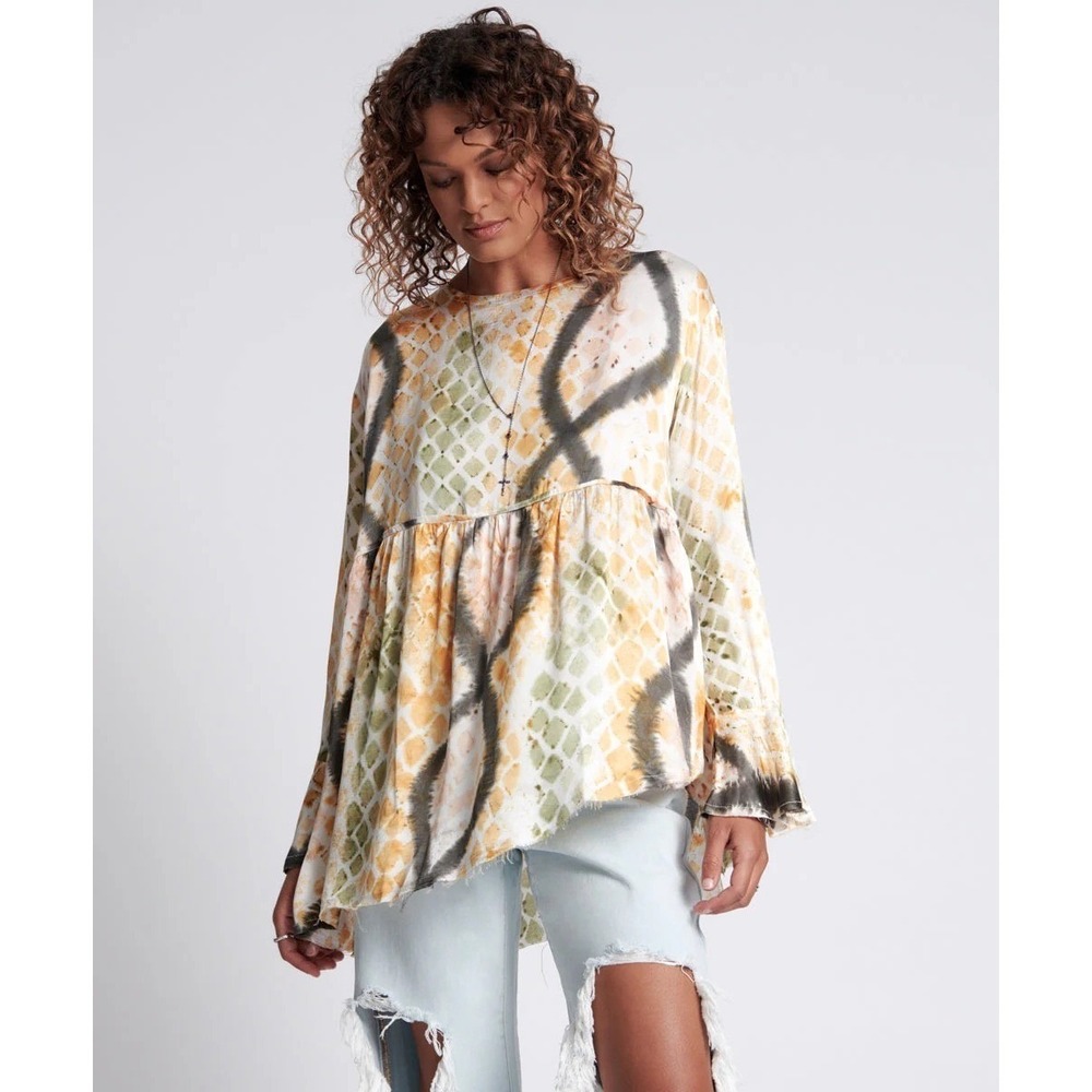 One Teaspoon NEW  Hand Painted Mystic Snake Magique Top Size XS Multicolor‎